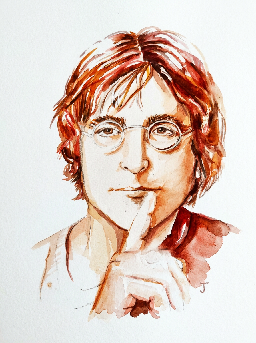 Watercolour portrait of a man